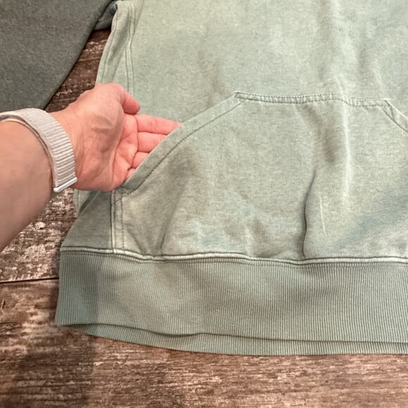 Columbia Hoodie Mens Medium Green Pullover Two Tone Kangaroo Pocket Sweatshirt - Picture 2 of 11